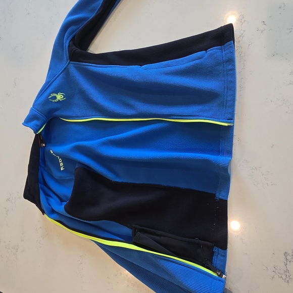 SPYDER Boys Constant Full Zip Stryke Sweater Jacket Blue Jacket XL 18 - Picture 9 of 16